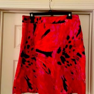 Lane Bryant skirt, size 20, red, pink, black and orange